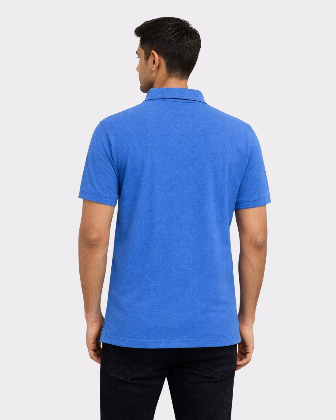Blue Polo T-Shirt for Men | PC Blend Regular Fit Contrast Detail