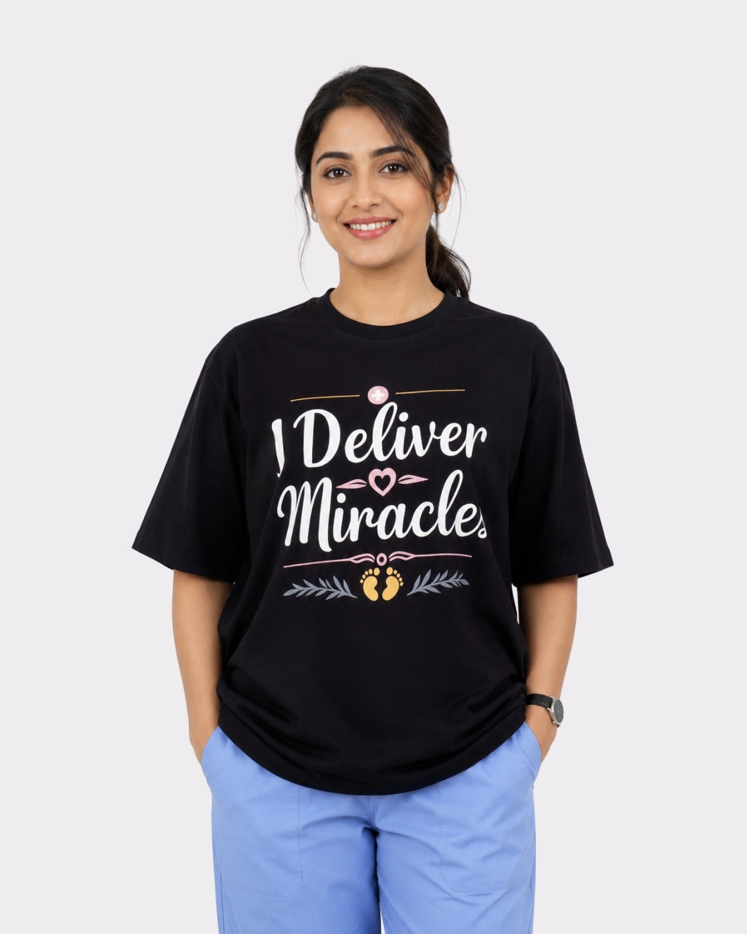 Gynaecologist | I Deliver Miracles | Oversized Trendy T-shirt For Women