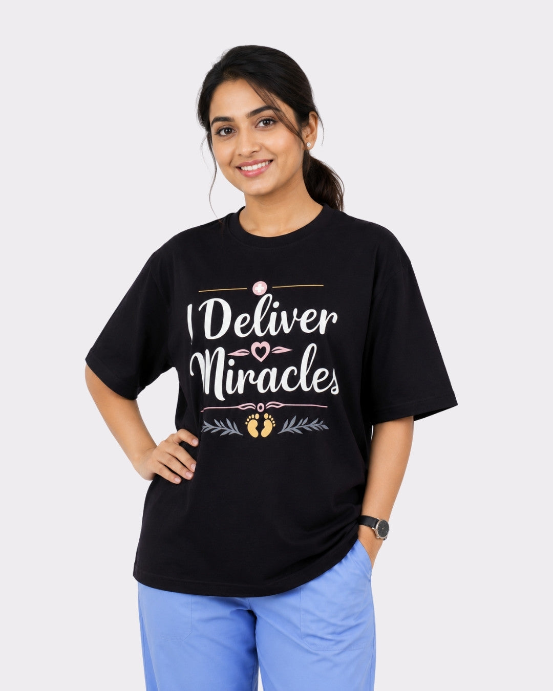 Gynaecologist | I Deliver Miracles | Oversized Trendy T-shirt For Women