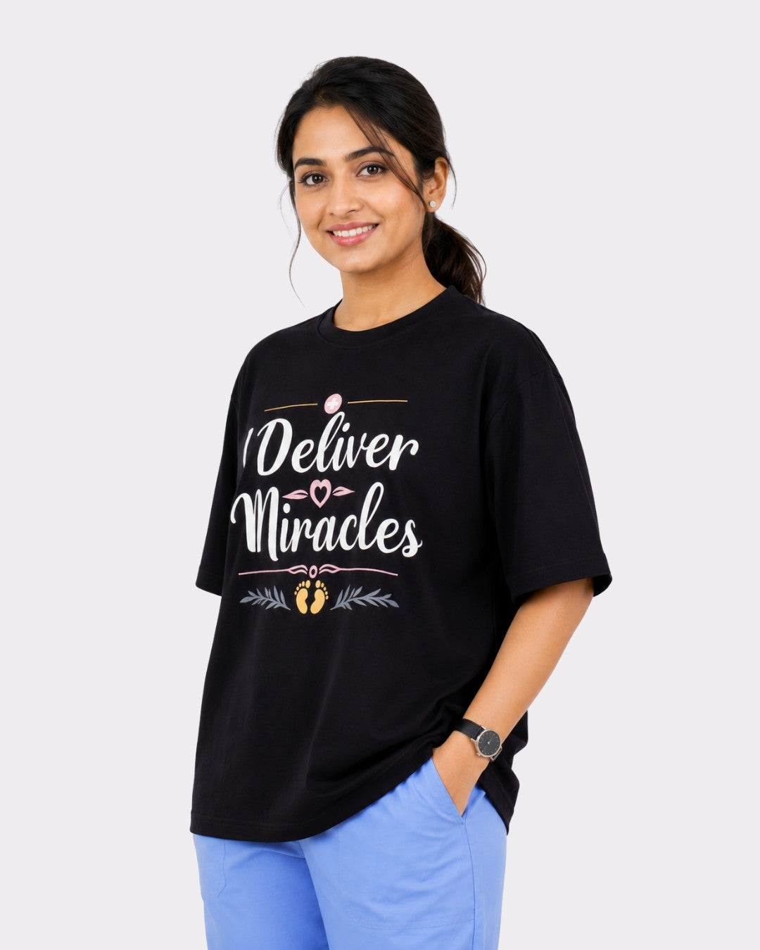 Gynaecologist | I Deliver Miracles | Oversized Trendy T-shirt For Women