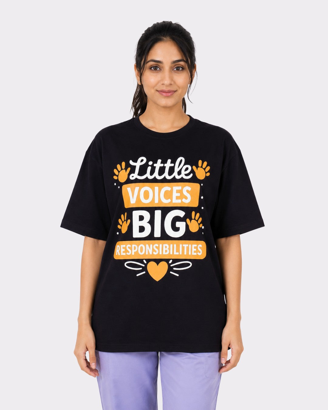 Paediatrician | Little Voices, Big Responsibilities | Oversized fit Tshirt