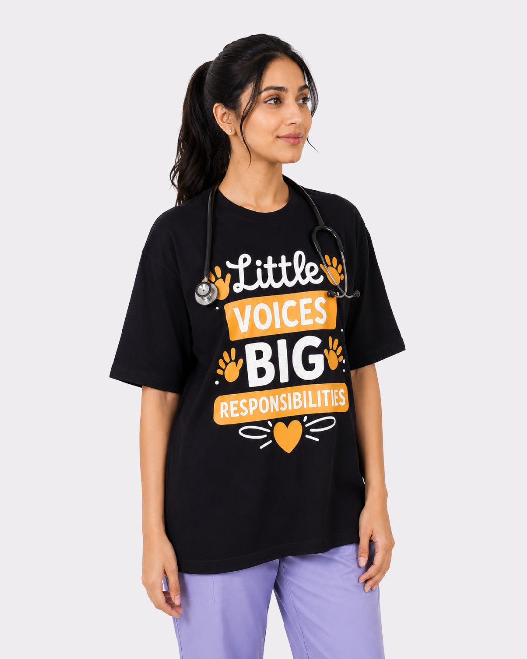Paediatrician | Little Voices, Big Responsibilities | Oversized fit Tshirt