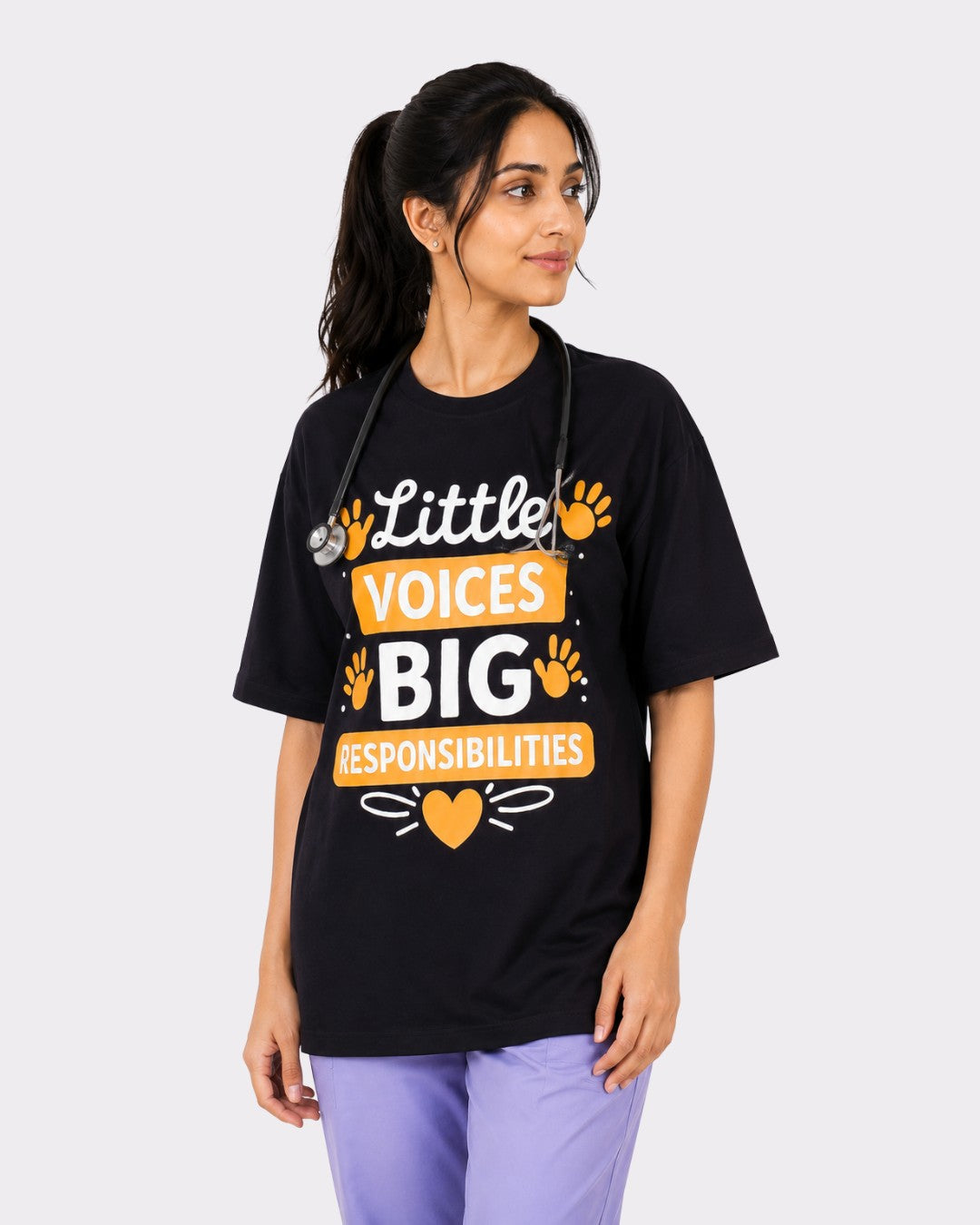 Paediatrician | Little Voices, Big Responsibilities | Oversized fit Tshirt