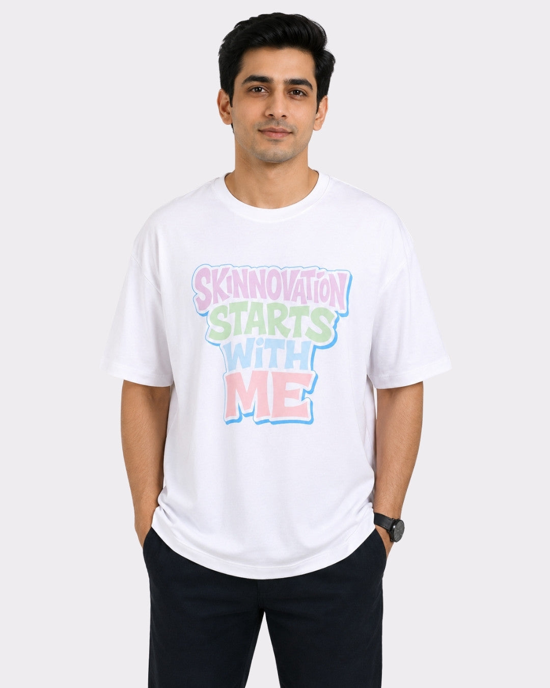 Dermatologist | Skinnovation Starts With Me | Oversized Printed Tshirt For Men