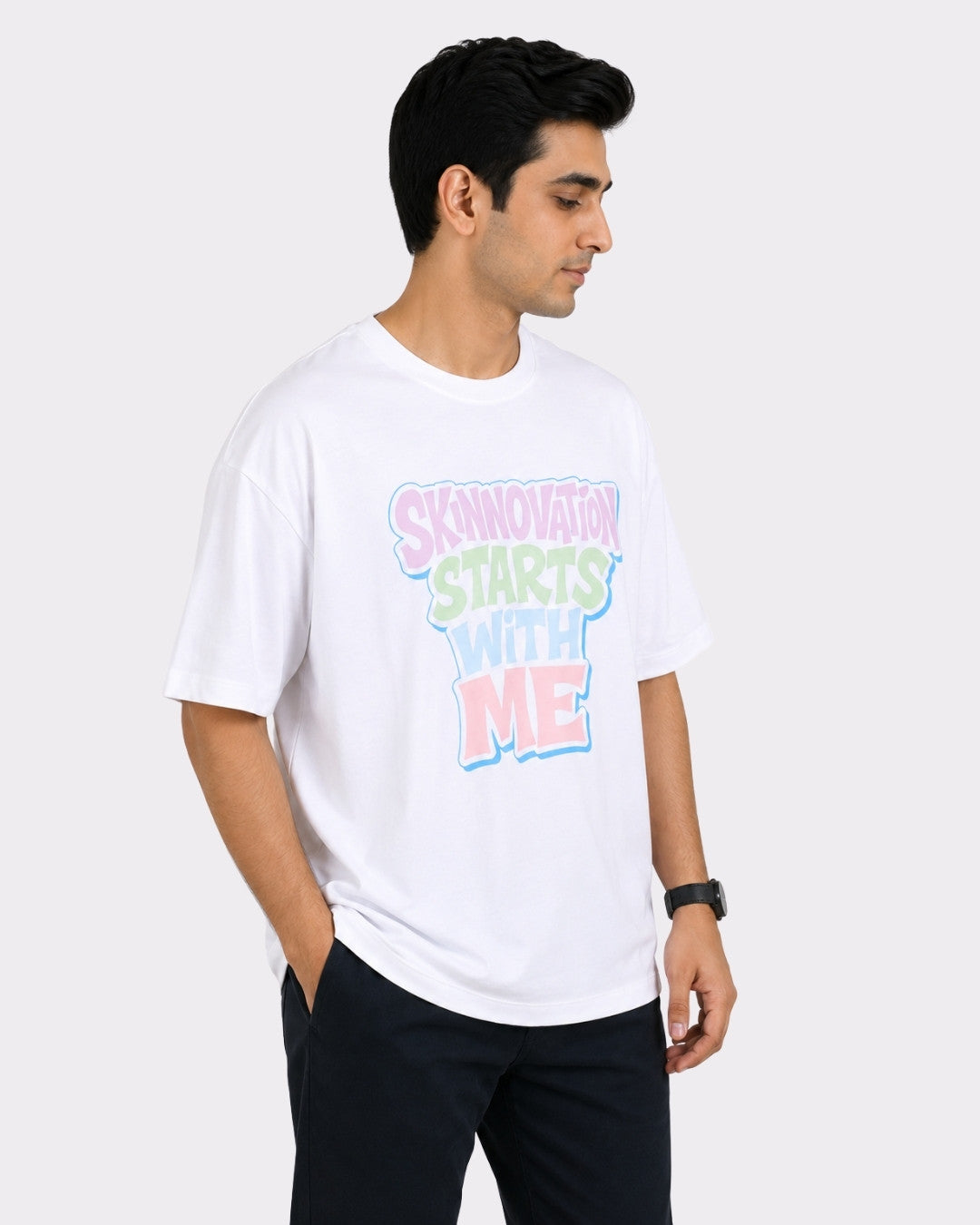Dermatologist | Skinnovation Starts With Me | Oversized Printed Tshirt For Men