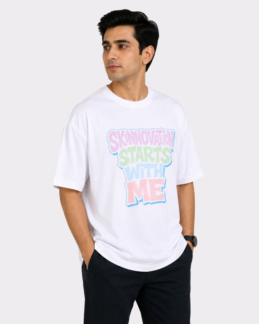 Dermatologist | Skinnovation Starts With Me | Oversized Printed Tshirt For Men