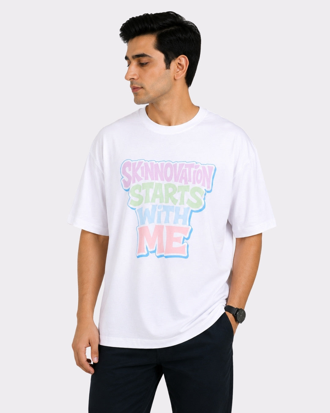 Dermatologist | Skinnovation Starts With Me | Oversized Printed Tshirt For Men