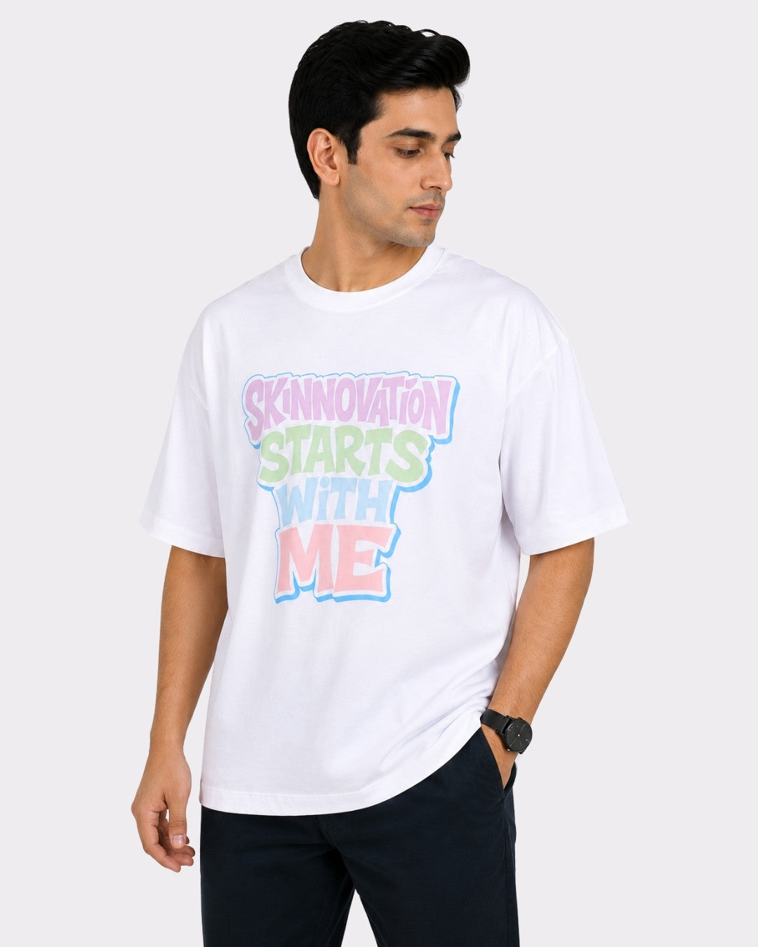 Dermatologist | Skinnovation Starts With Me | Oversized Printed Tshirt For Men