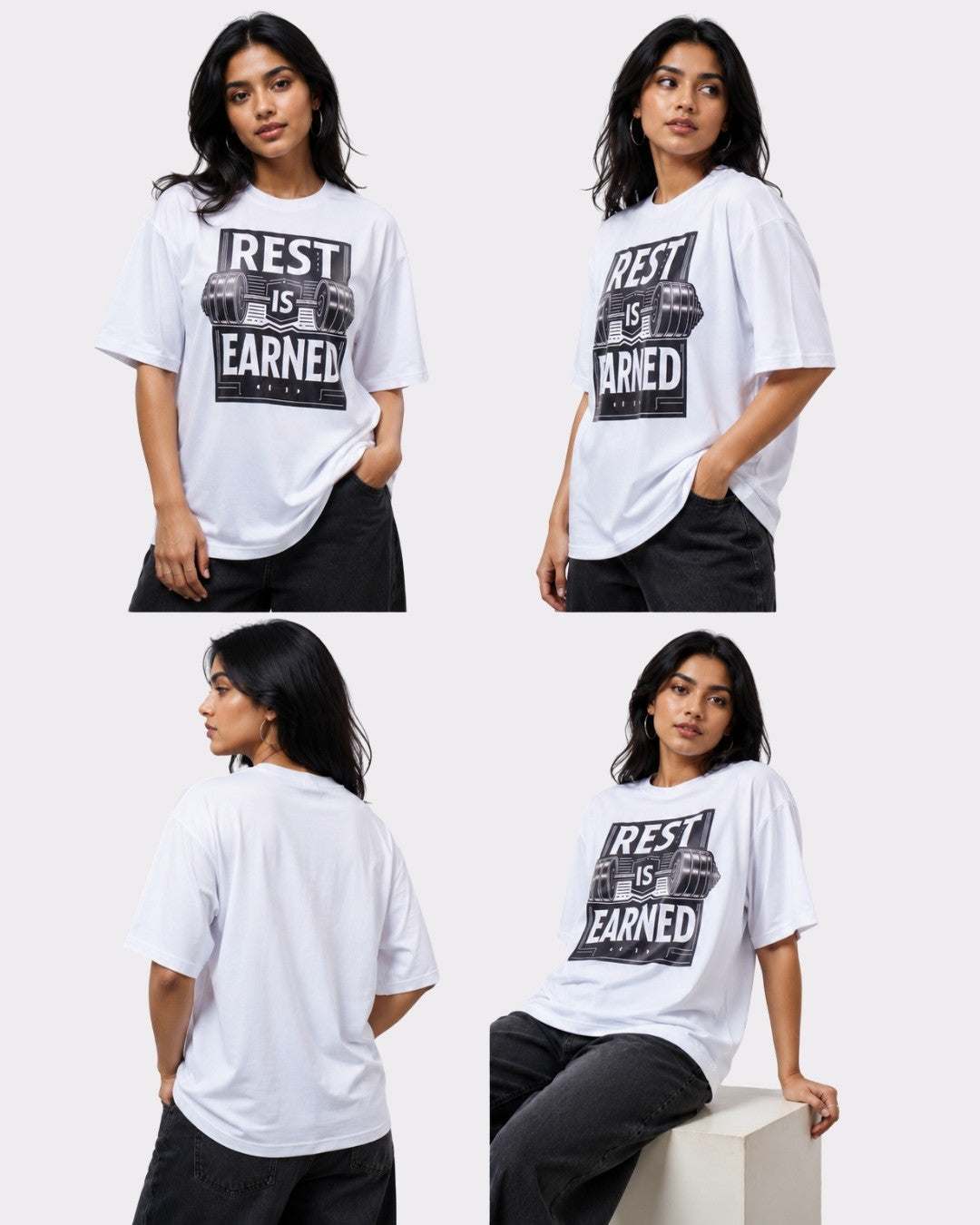 Fitness Trainer | Rest is earned | Oversized T Shirt For Women
