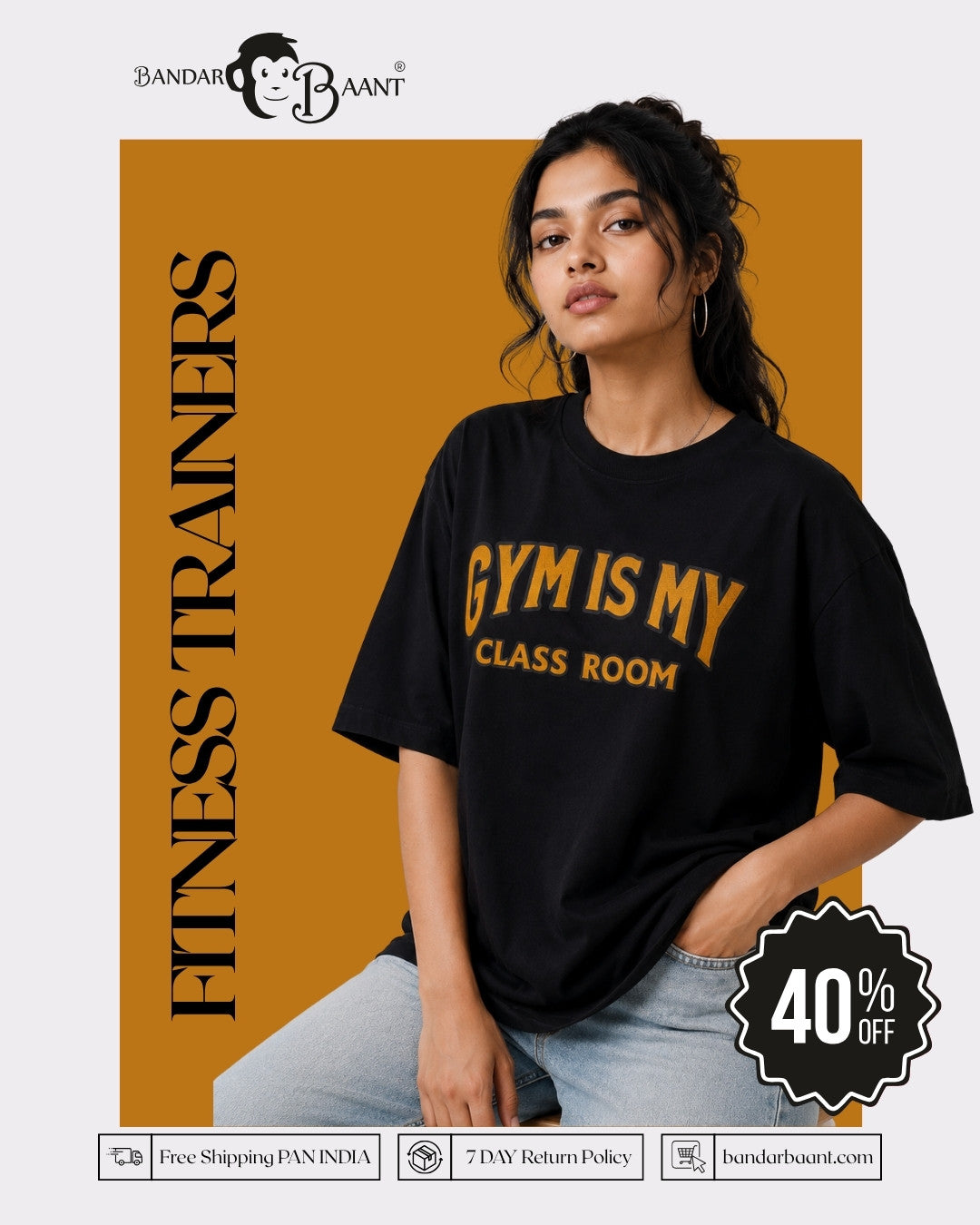 Fitness Trainer | Gym Is My Classroom. You're My Subject | Oversized T-shirt For Women