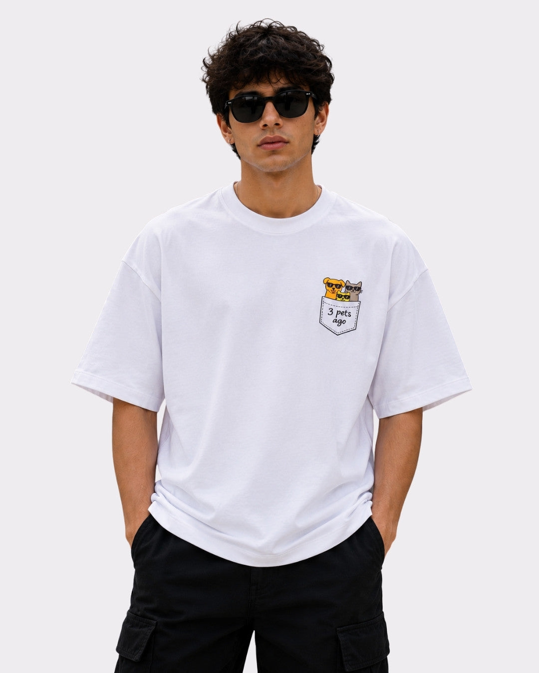 Pet Parent | I Was Normal 3 Pets Ago | Oversized Tshirt For Men
