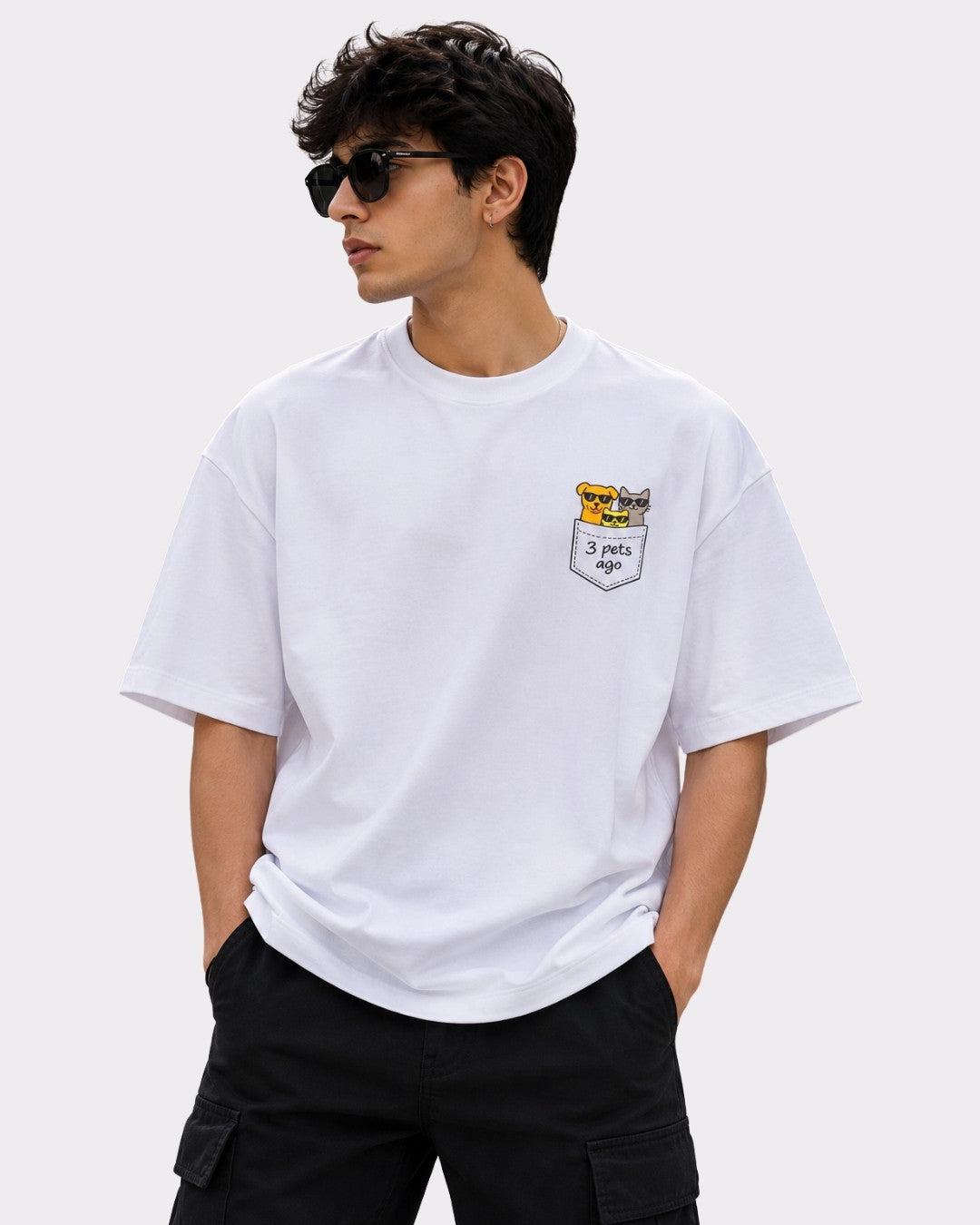 Pet Parent | I Was Normal 3 Pets Ago | Oversized Tshirt For Men