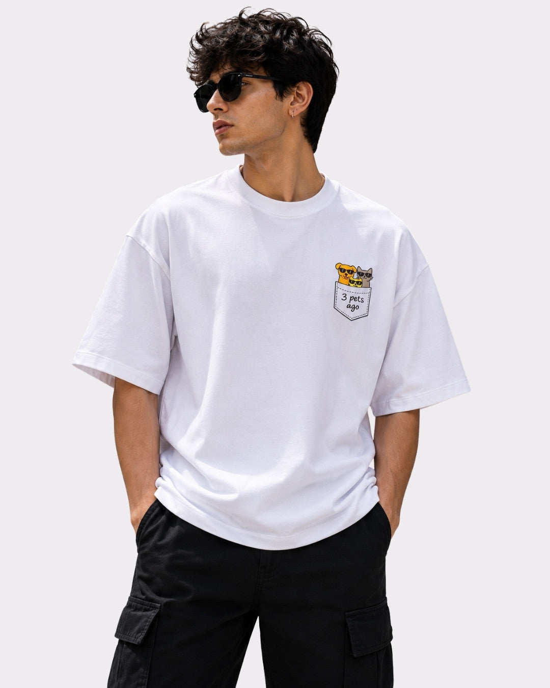 Pet Parent | I Was Normal 3 Pets Ago | Oversized Tshirt For Men