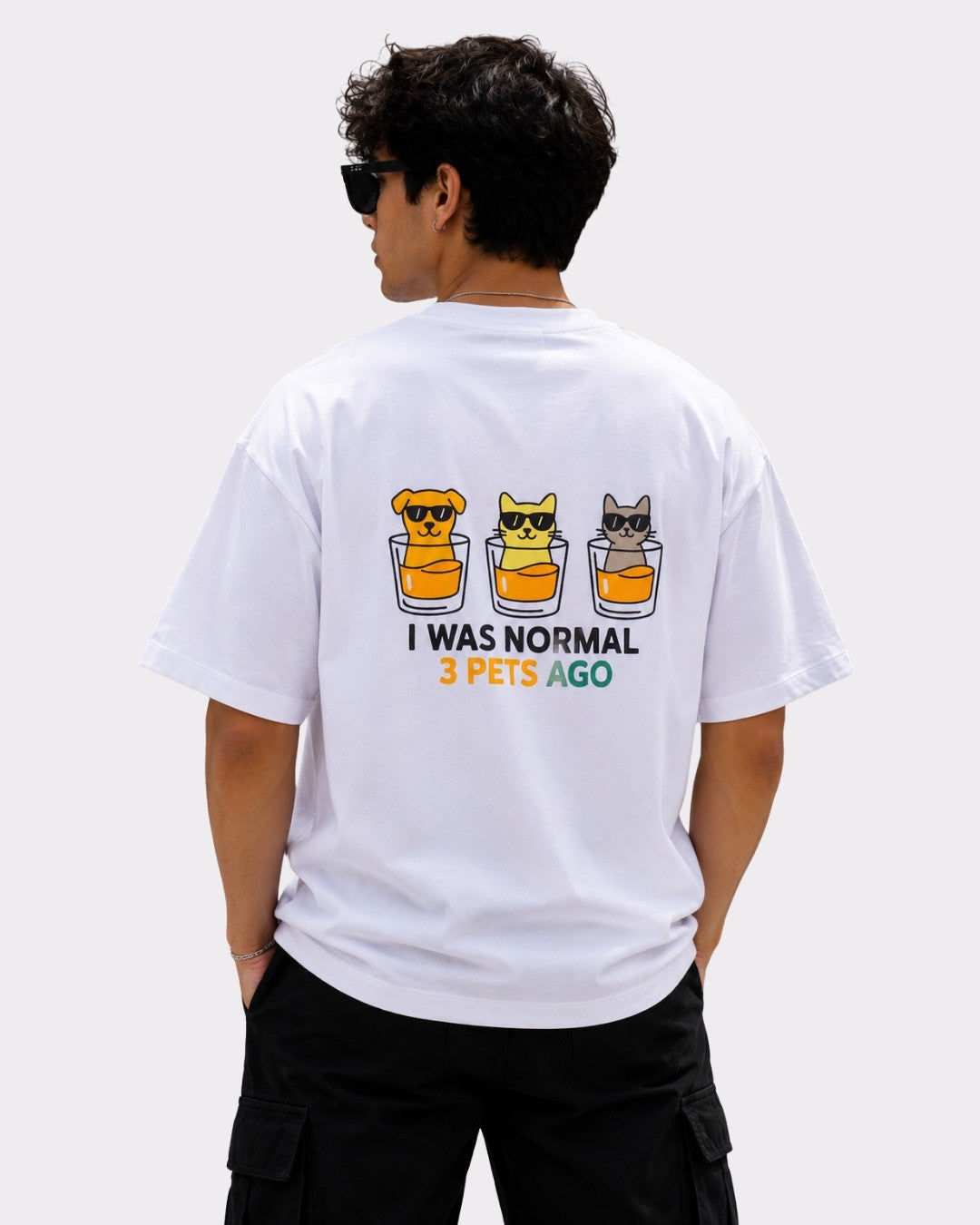 Pet Parent | I Was Normal 3 Pets Ago | Oversized Tshirt For Men
