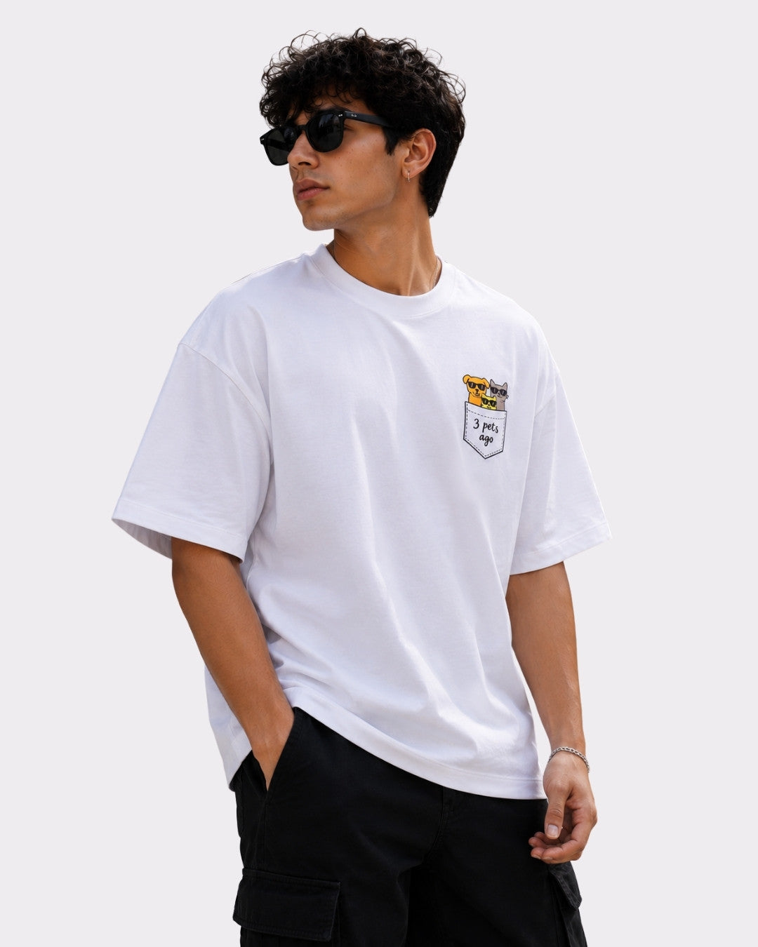 Pet Parent | I Was Normal 3 Pets Ago | Oversized Tshirt For Men