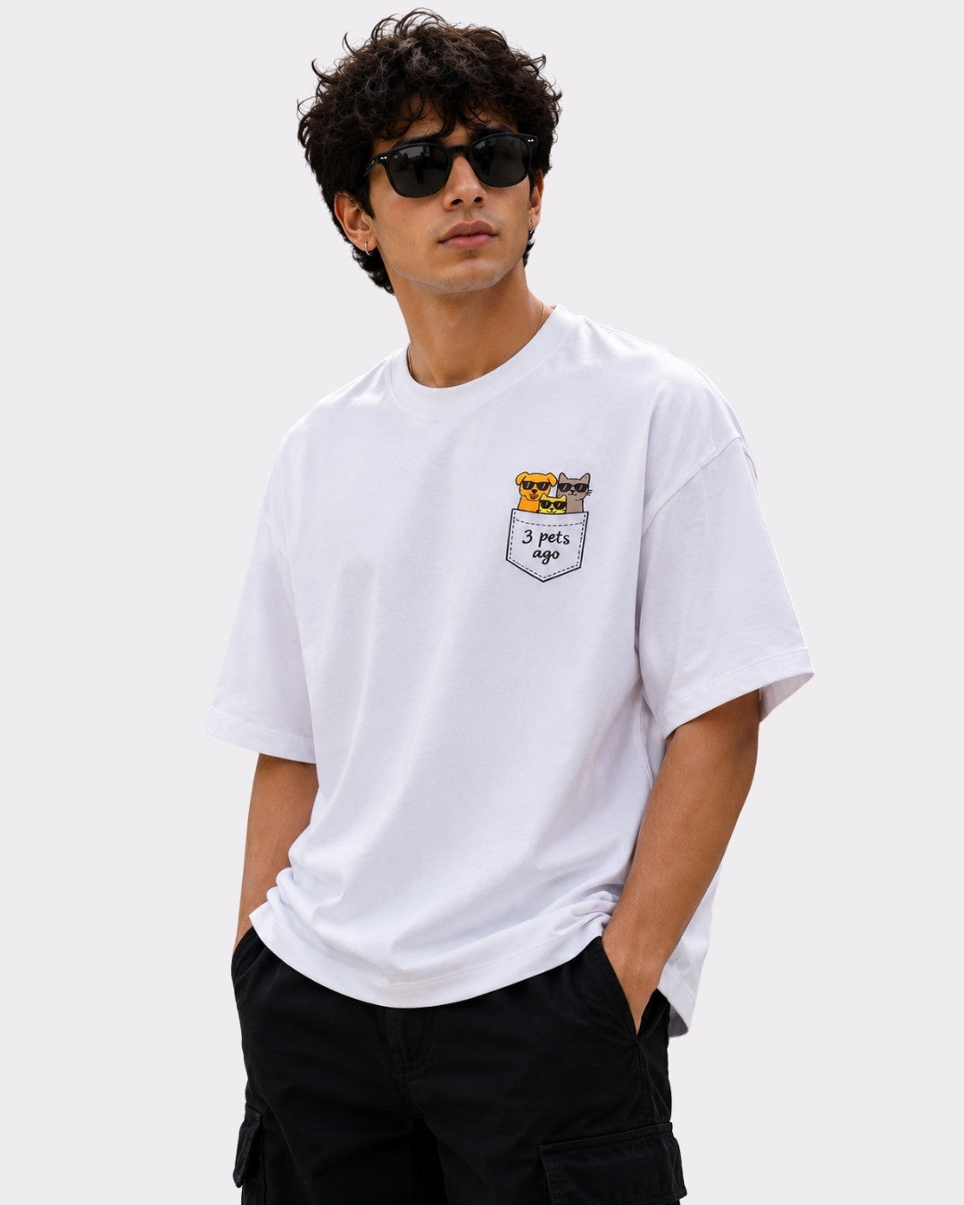 Pet Parent | I Was Normal 3 Pets Ago | Oversized Tshirt For Men