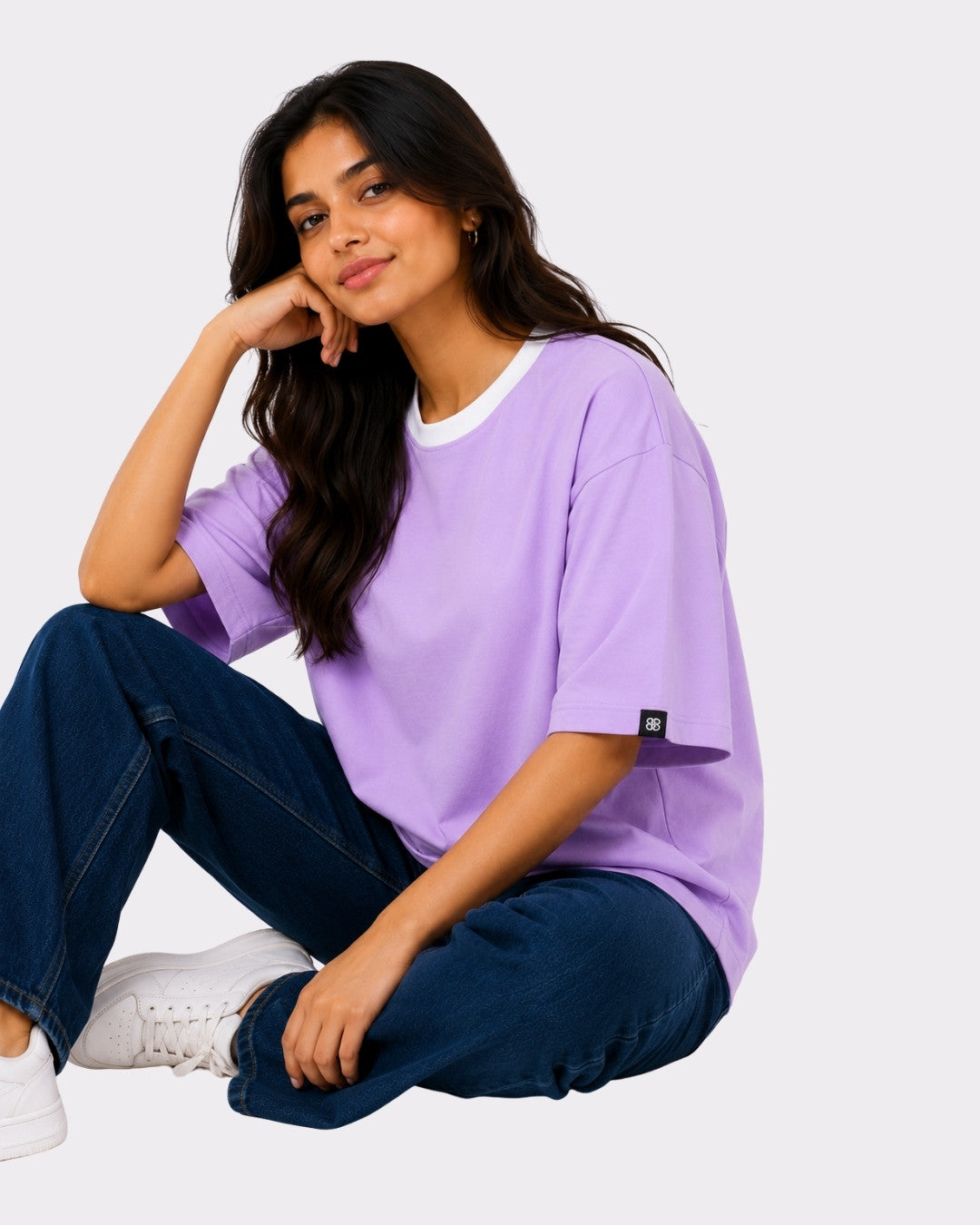 Premium Lavender Oversized Plain T-Shirt for Women, 240 GSM Fabric