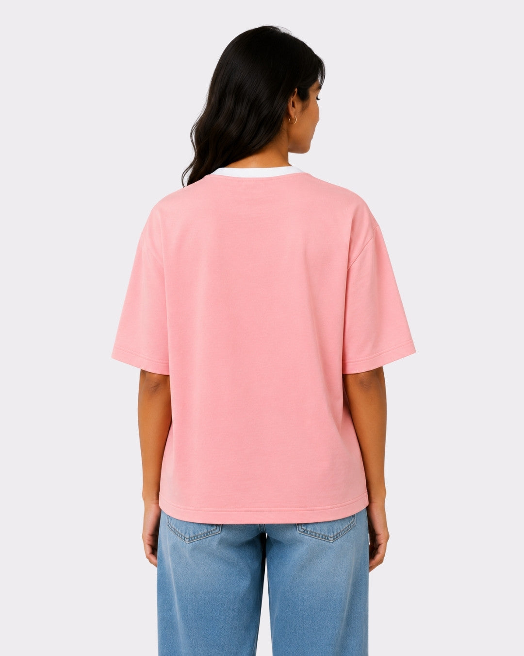 Premium Pink Oversized T-Shirt For Women | 240 GSM Cotton Terry Lycra