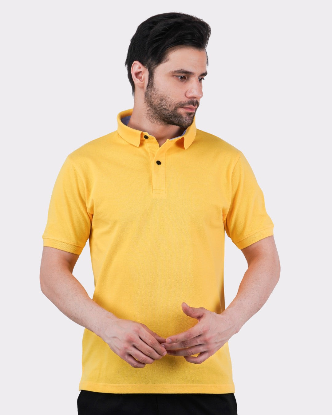 Premium Cotton Matty Polo T-Shirt for Men - Golden Sun Glow  | Regular Fit