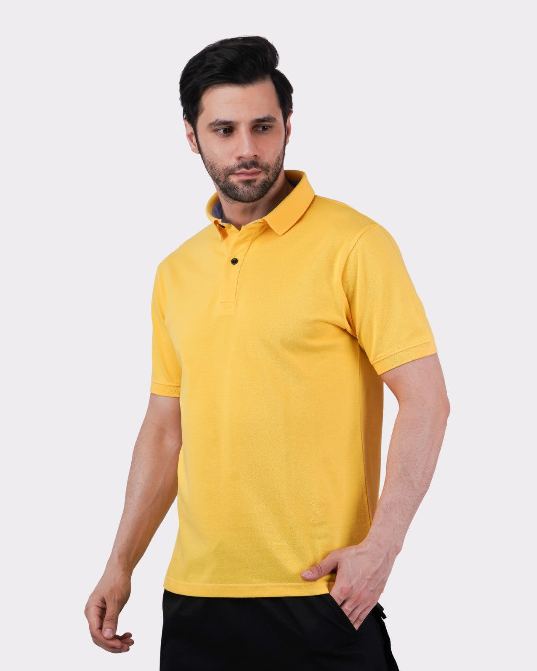 Premium Cotton Matty Polo T-Shirt for Men - Golden Sun Glow  | Regular Fit