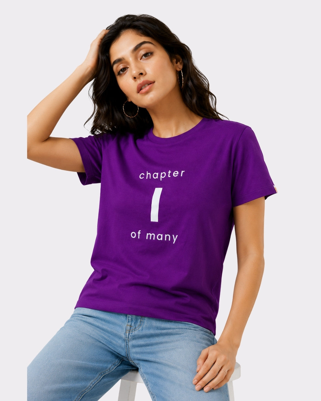 Royal Purple Cotton T-Shirt for Women | Chapter Tee
