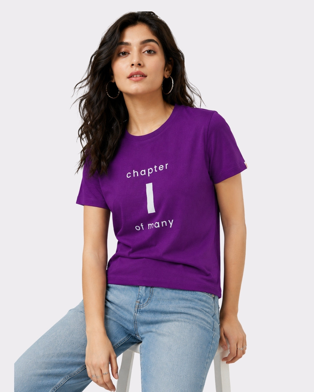 Royal Purple Cotton T-Shirt for Women | Chapter Tee