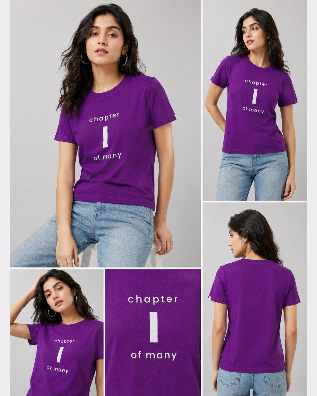Royal Purple Cotton T-Shirt for Women | Chapter Tee