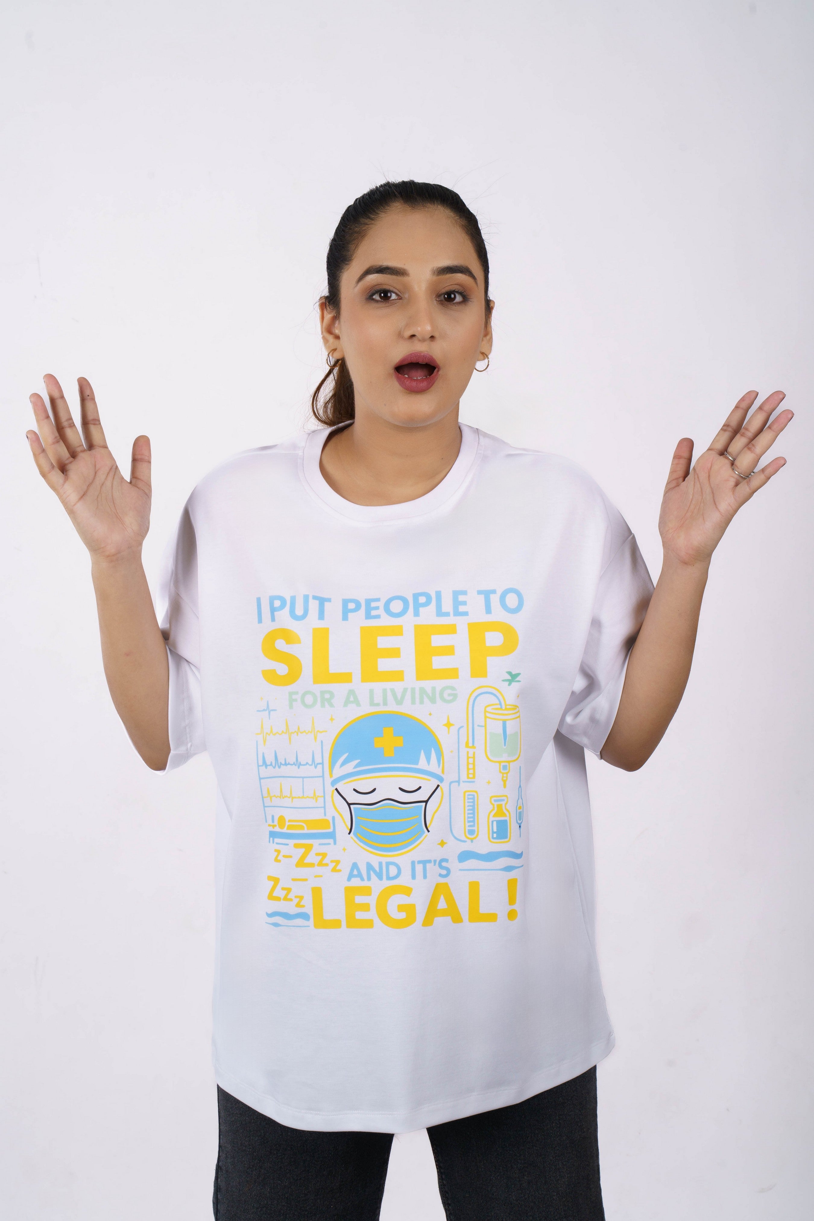 Anesthetist | I Put People to Sleep for a Living - And It’s Legal! | Oversized fit Tshirt