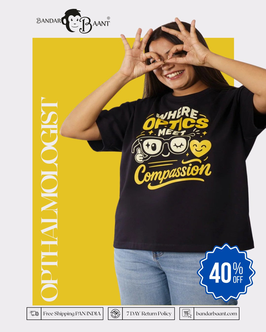 Opthalmologist | Where Optics Meet Compassion | Oversized fit Tshirt