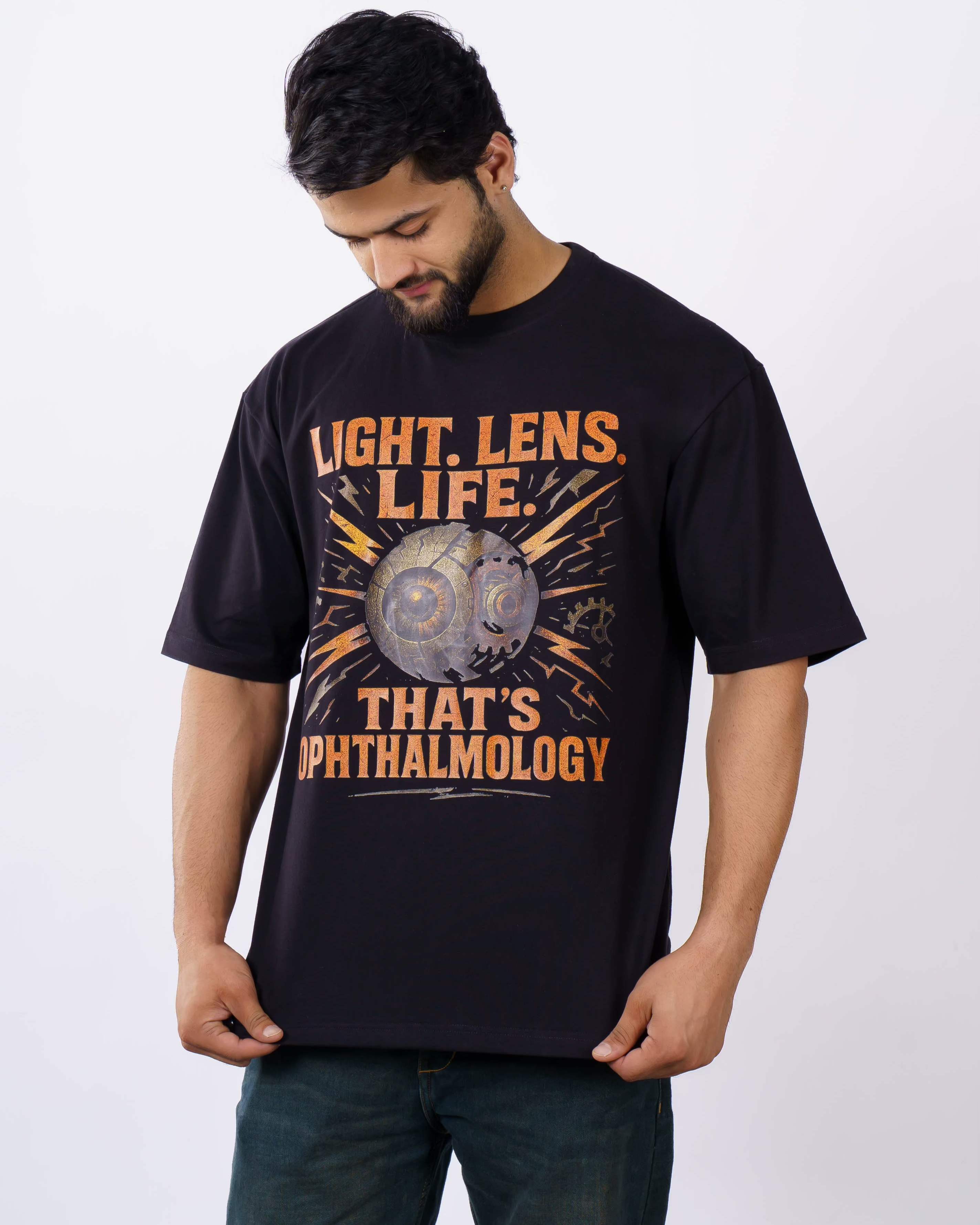 Opthalmologist | Light. Lens. Life. That’s Ophthalmology | Oversized fit Tshirt