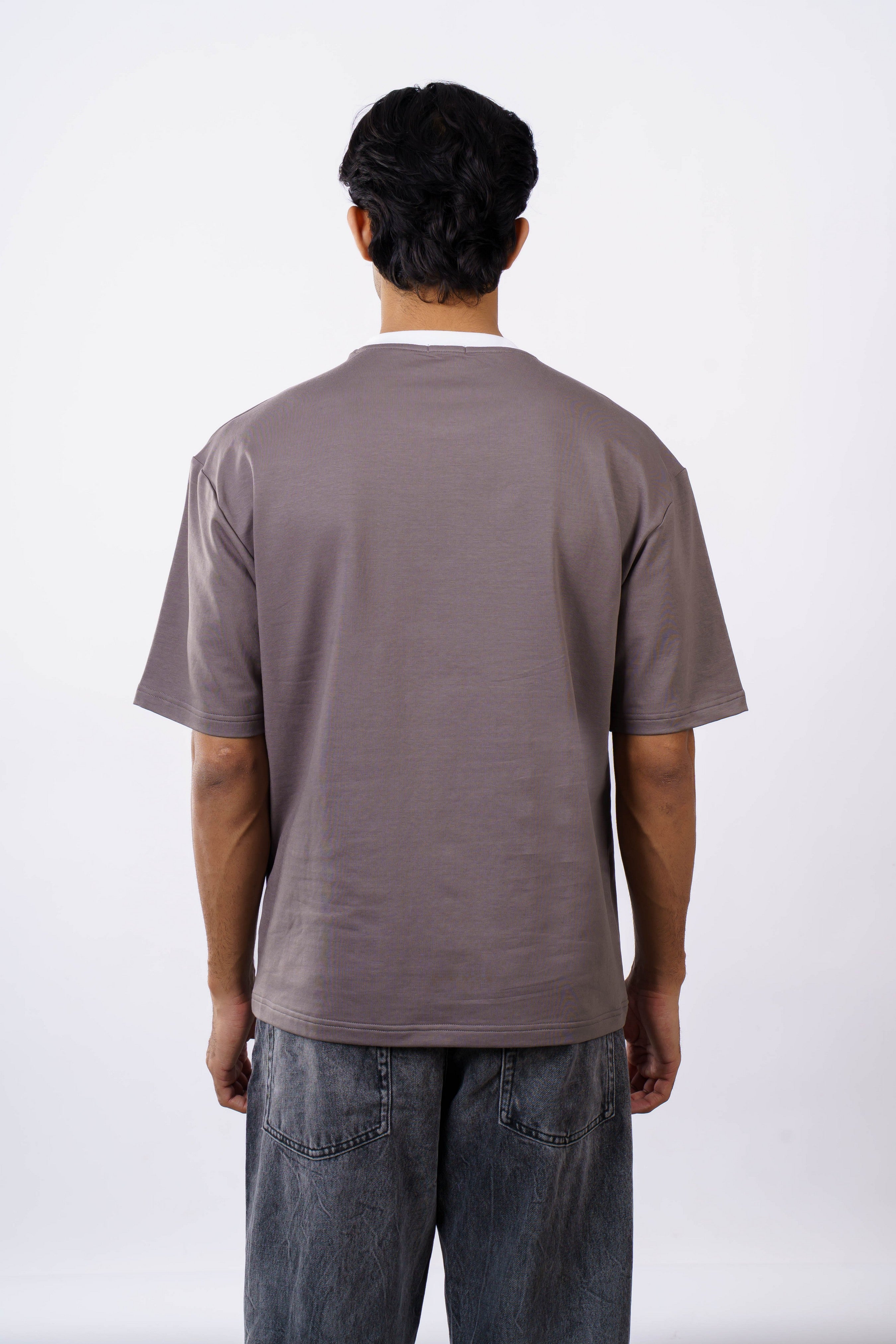 Oversized T-Shirt for Men | 240 GSM Cotton Terry Lycra | Dark Onion