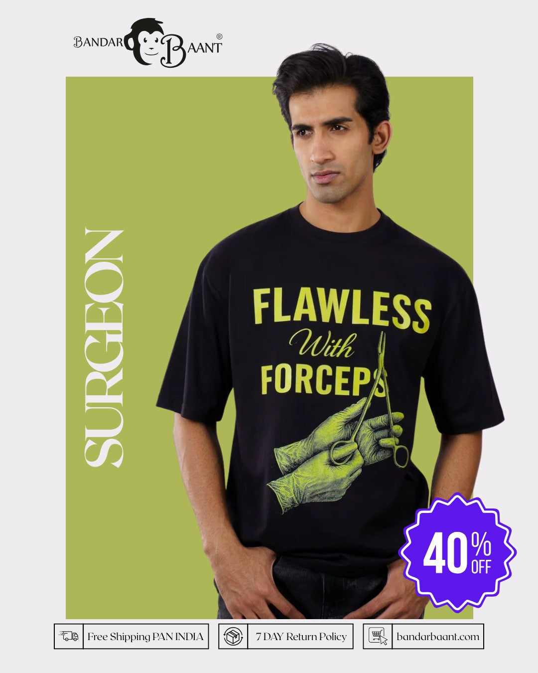 Surgeon | Flawless With Forceps | Oversized fit Tshirt