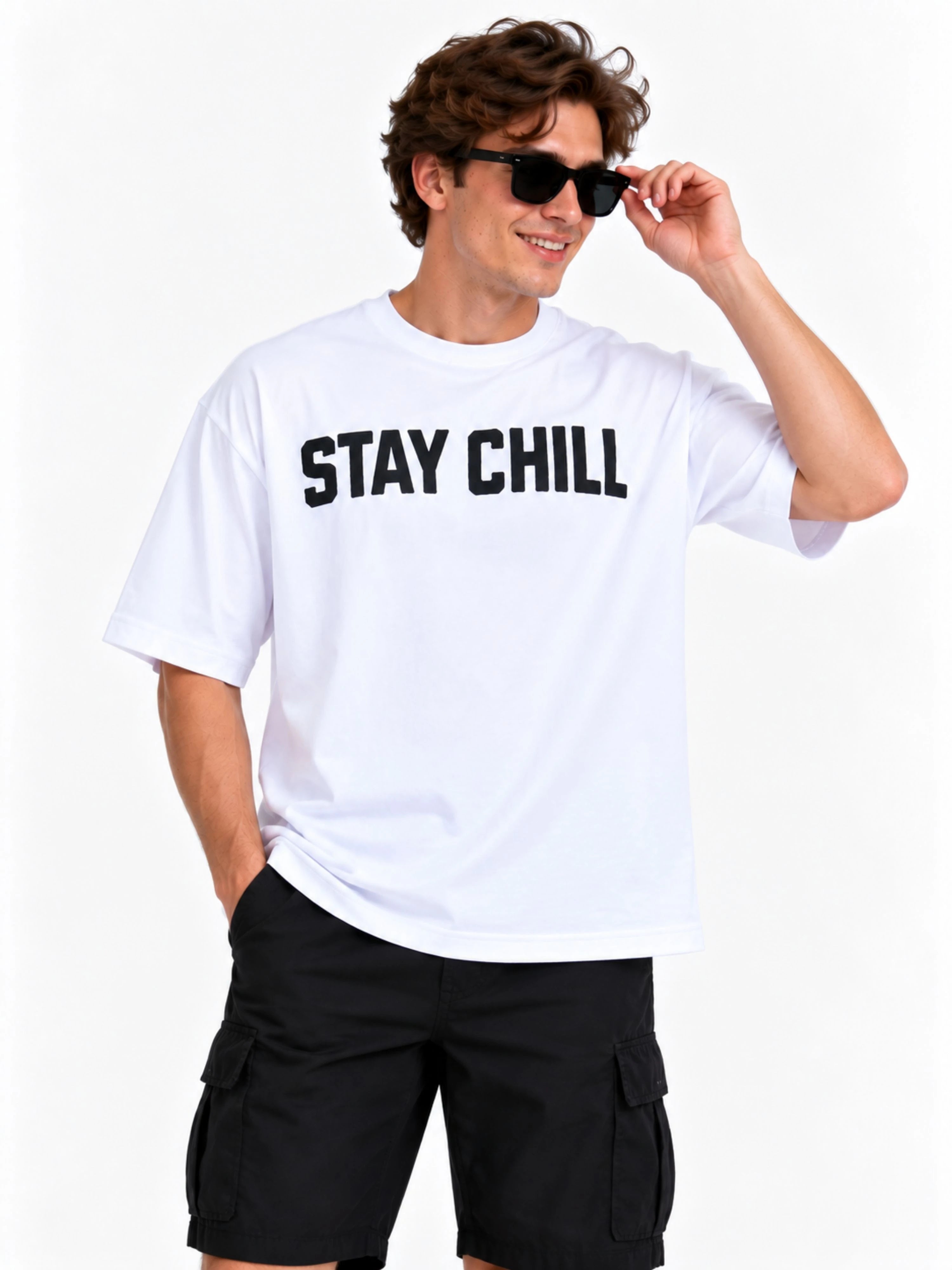 Animal Souls & Pet Life | Stay chill, stay moose | MOOSE | Oversized T-shirt For Men