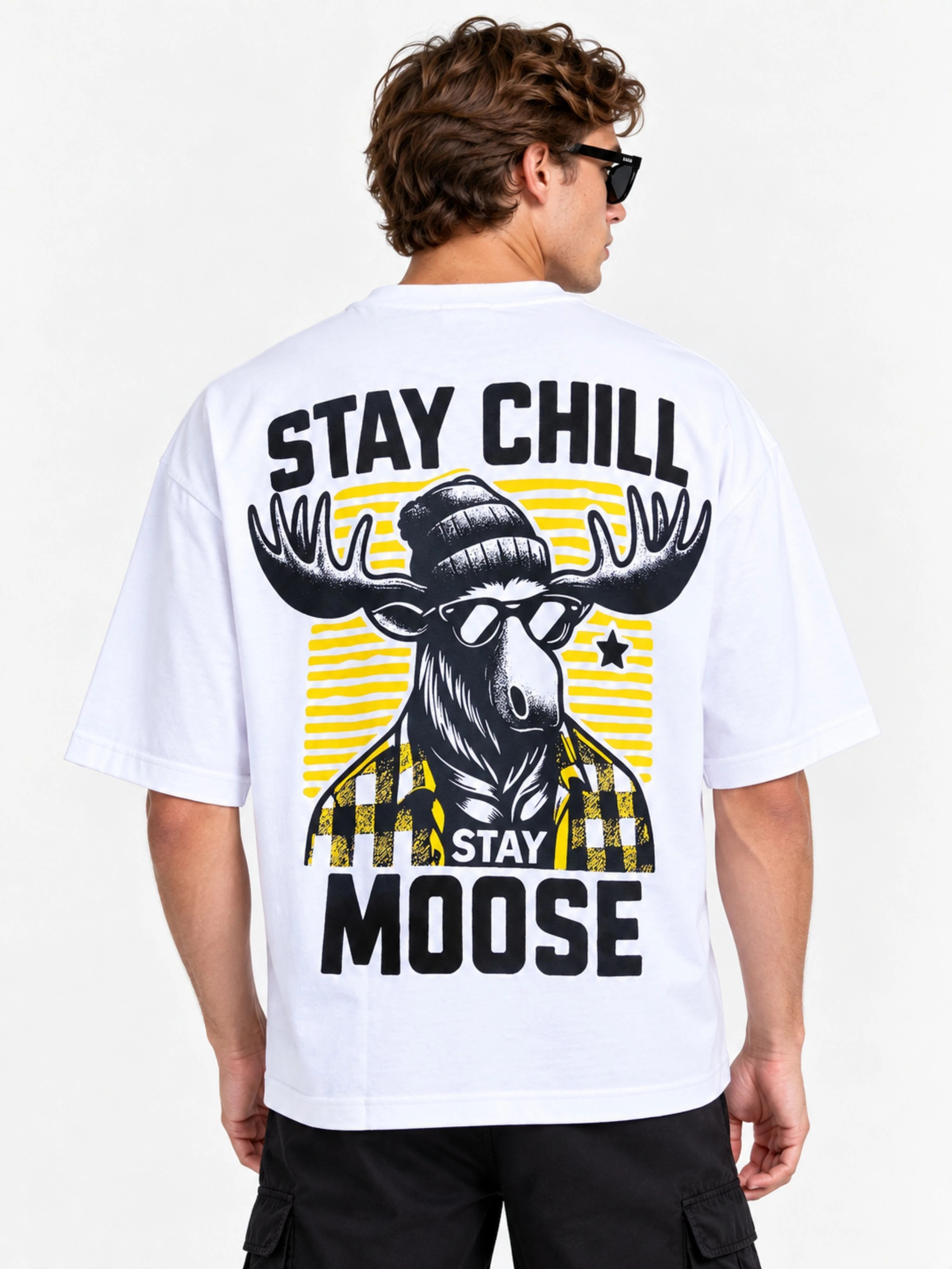 Animal Souls & Pet Life | Stay chill, stay moose | MOOSE | Oversized T-shirt For Men