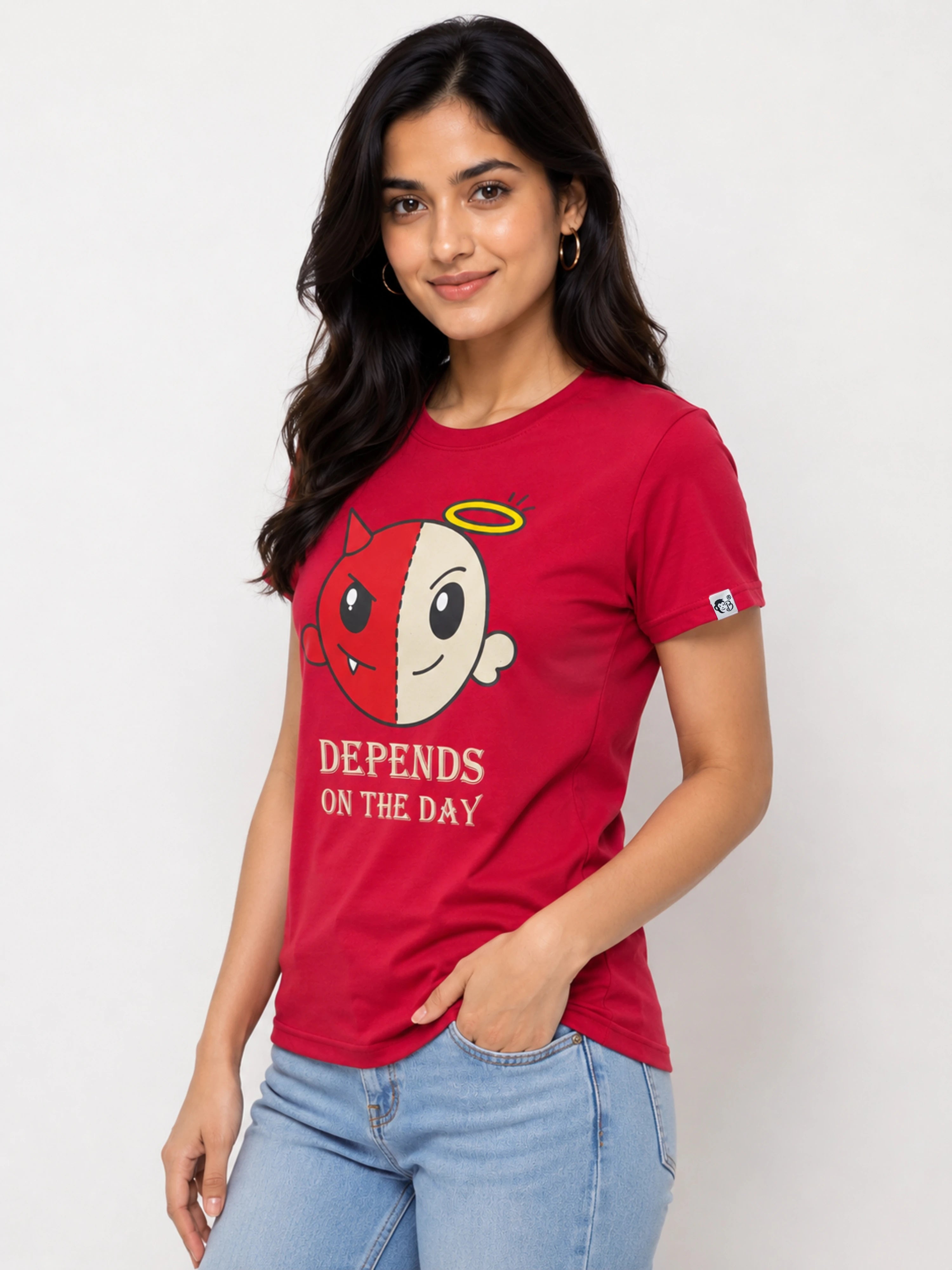 Mood & Personality | Depends On the Day | Regular Fit T-Shirt for Women