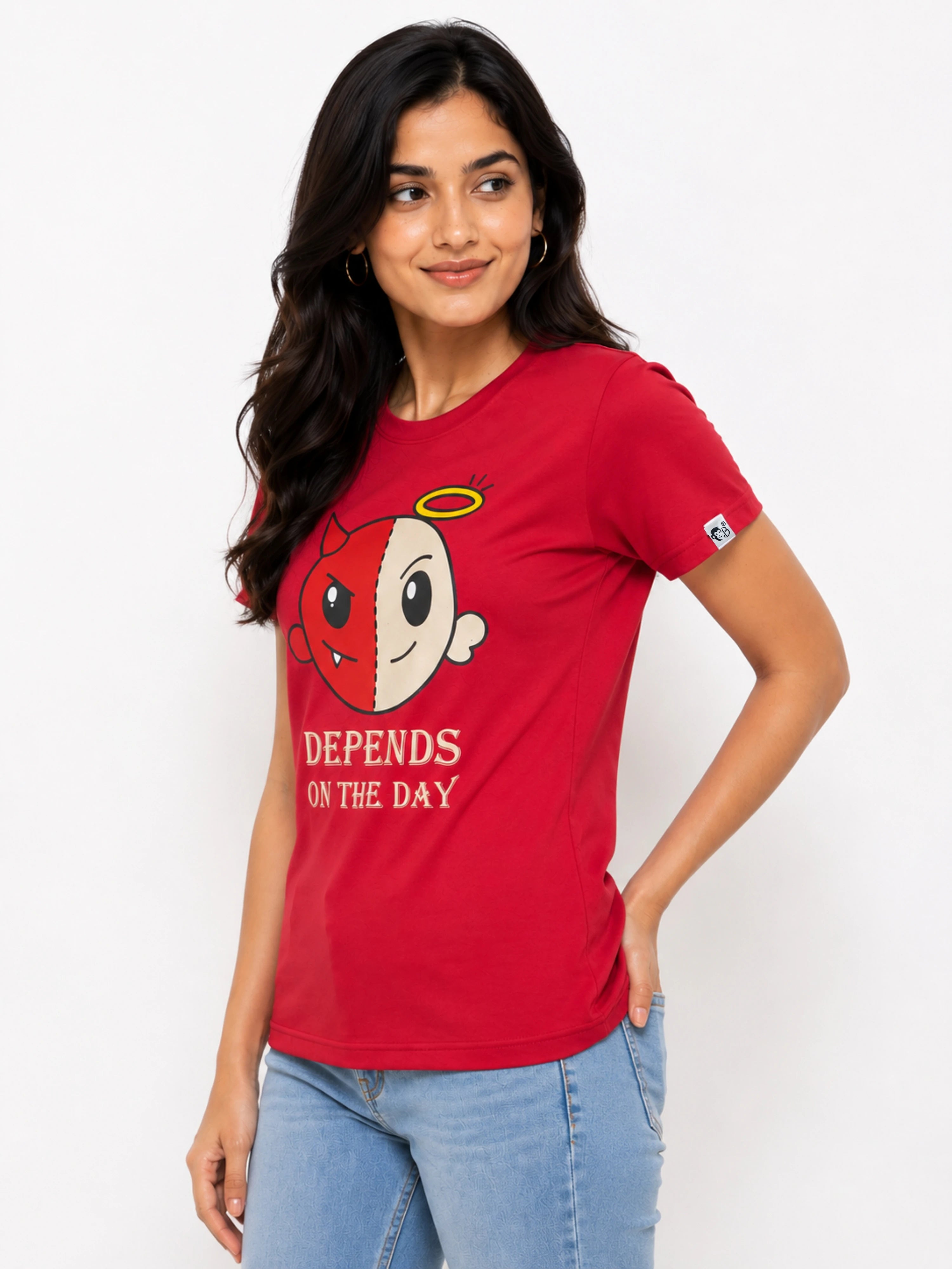 Mood & Personality | Depends On the Day | Regular Fit T-Shirt for Women
