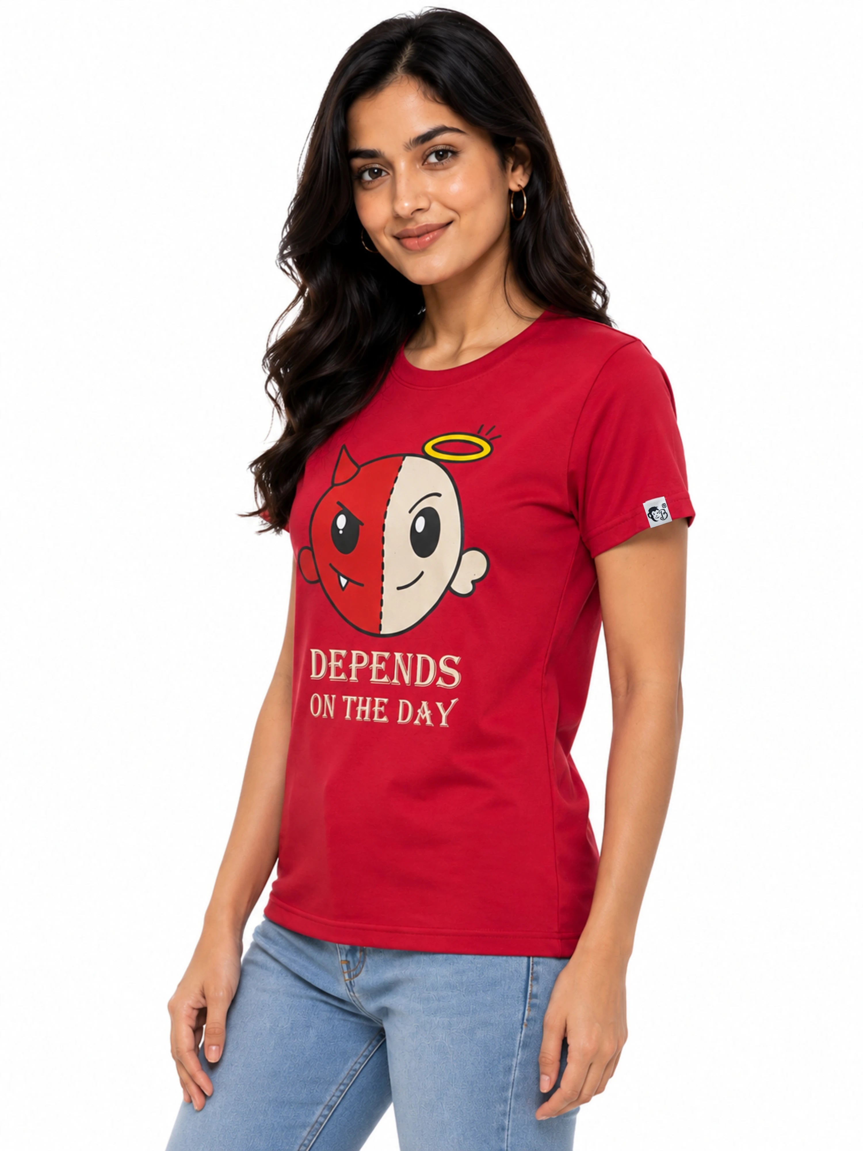 Mood & Personality | Depends On the Day | Regular Fit T-Shirt for Women