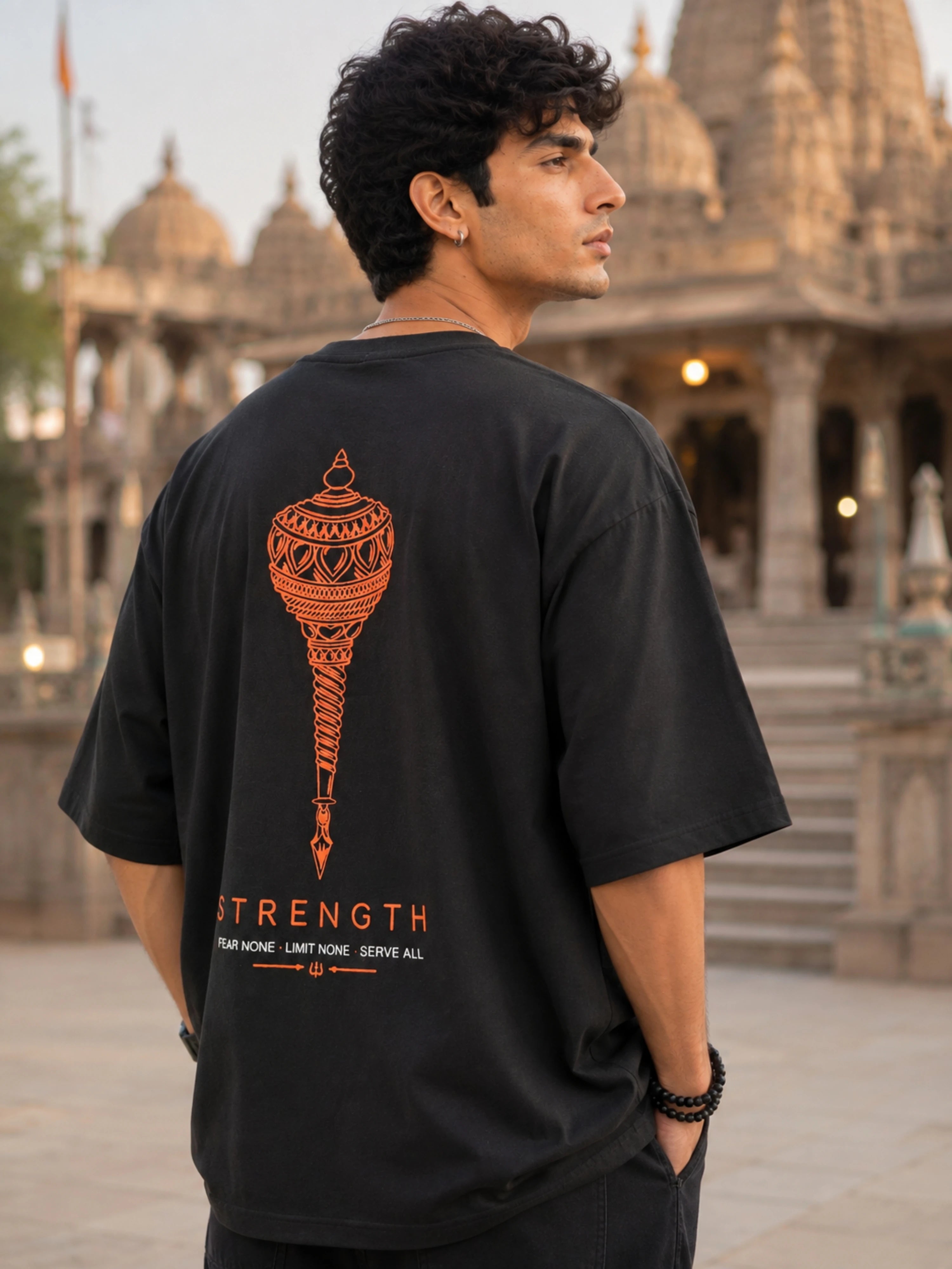 Sanatan Dharma | STRENGTH - Fear None, Limit None, Serve All | Oversized Fit T-shirt For Men