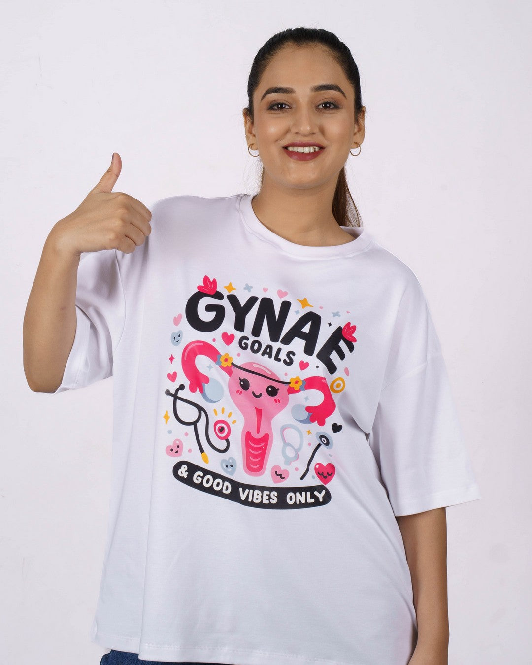 Gynaecologist | Gynae Goals & Good Vibes Only. | Oversized fit Tshirt