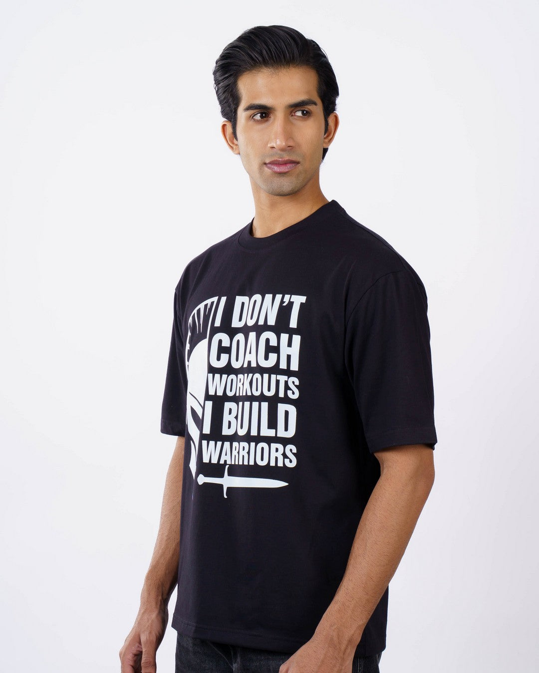 Fitness Trainers | I don’t coach workouts-I build warriors | Oversized fit Tshirt