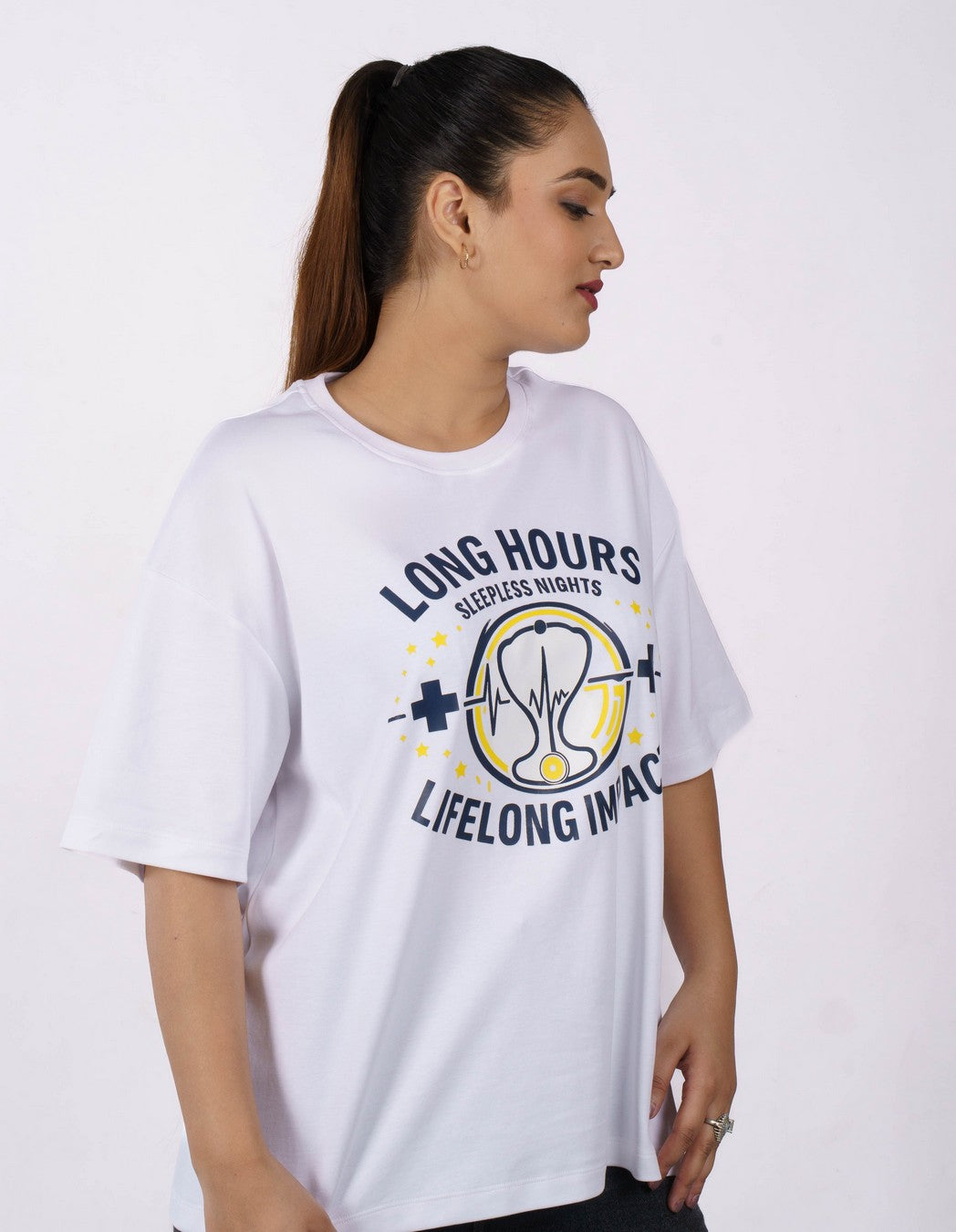 Doctor | Long hours. Sleepless nights. Lifelong impact | Oversized fit Tshirt