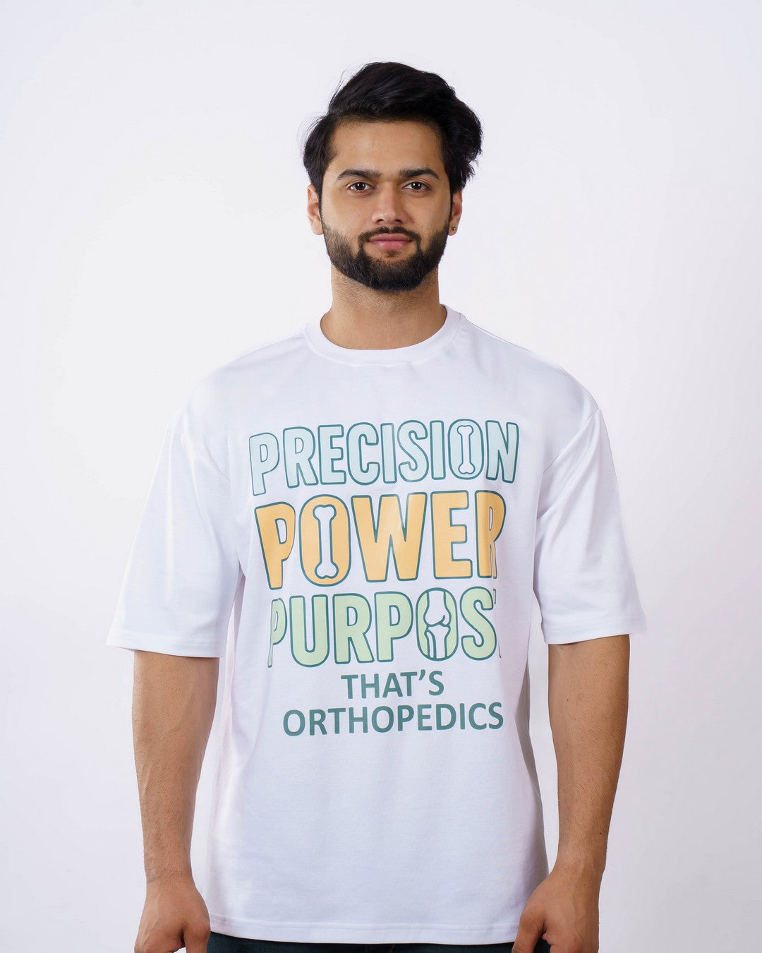 Orthopedician | Precision. Power. Purpose. That’s Orthopedics. | Oversized fit Tshirt