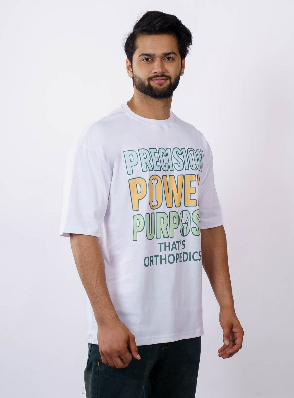 Orthopedician | Precision. Power. Purpose. That’s Orthopedics. | Oversized fit Tshirt