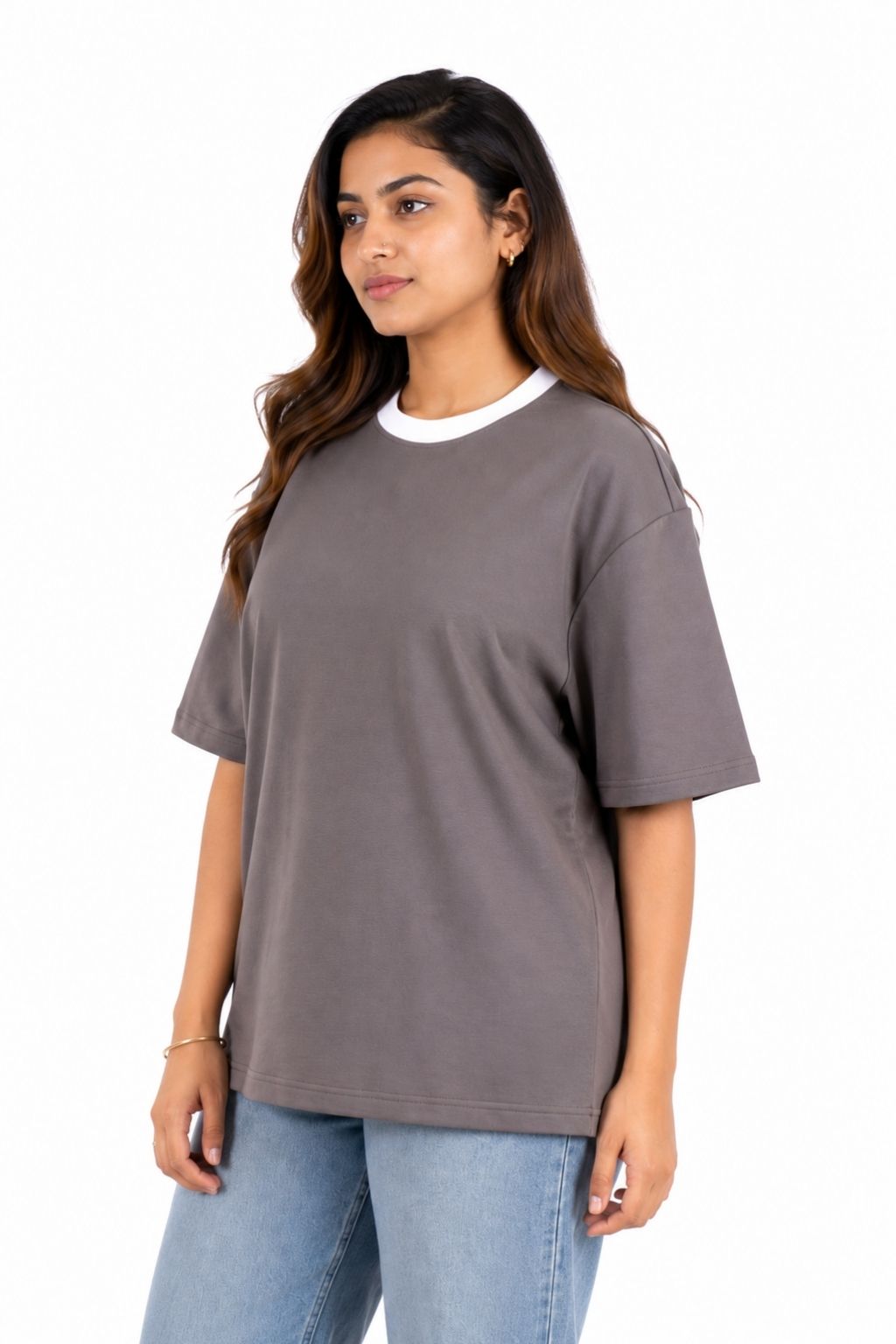 Premium Dark Onion Oversized Plain Tshirt For Women, 240 GSM Fabric