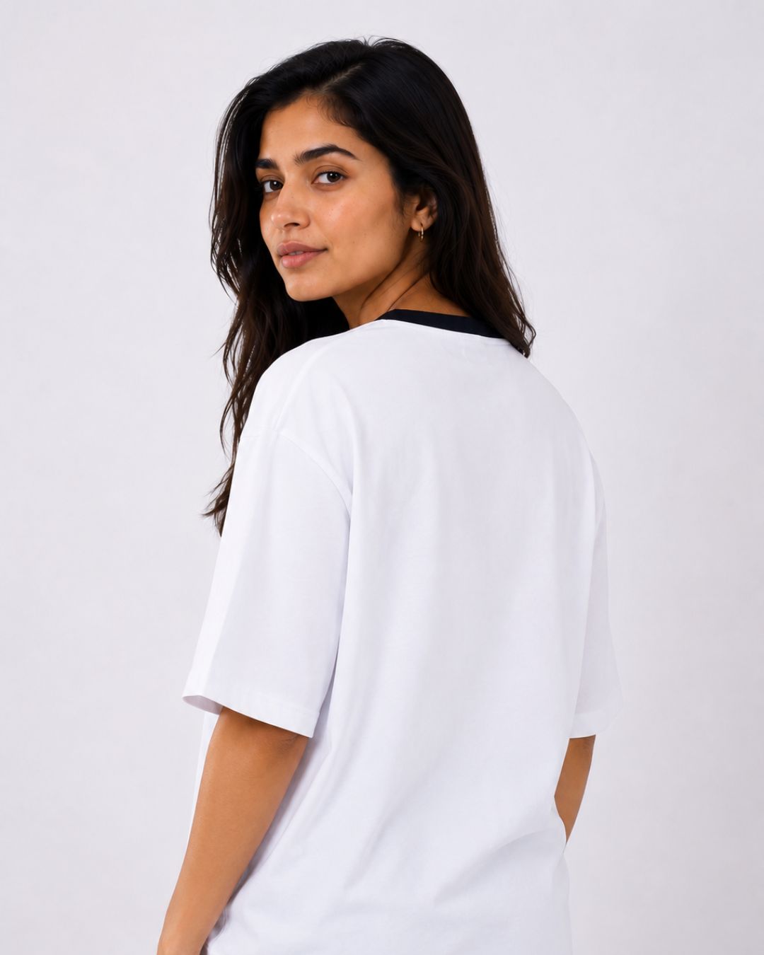 Premium White Oversized Plain T-Shirt for Women, 240 GSM Fabric