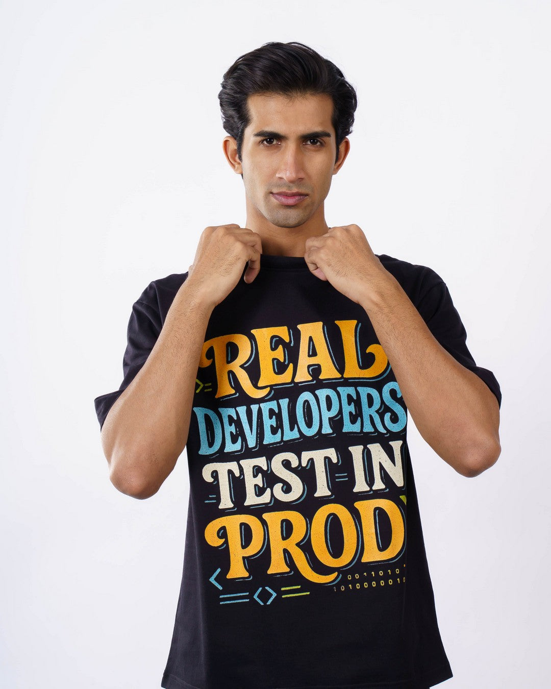 Software Engineer | Real developers test in prod | Oversized fit Tshirt