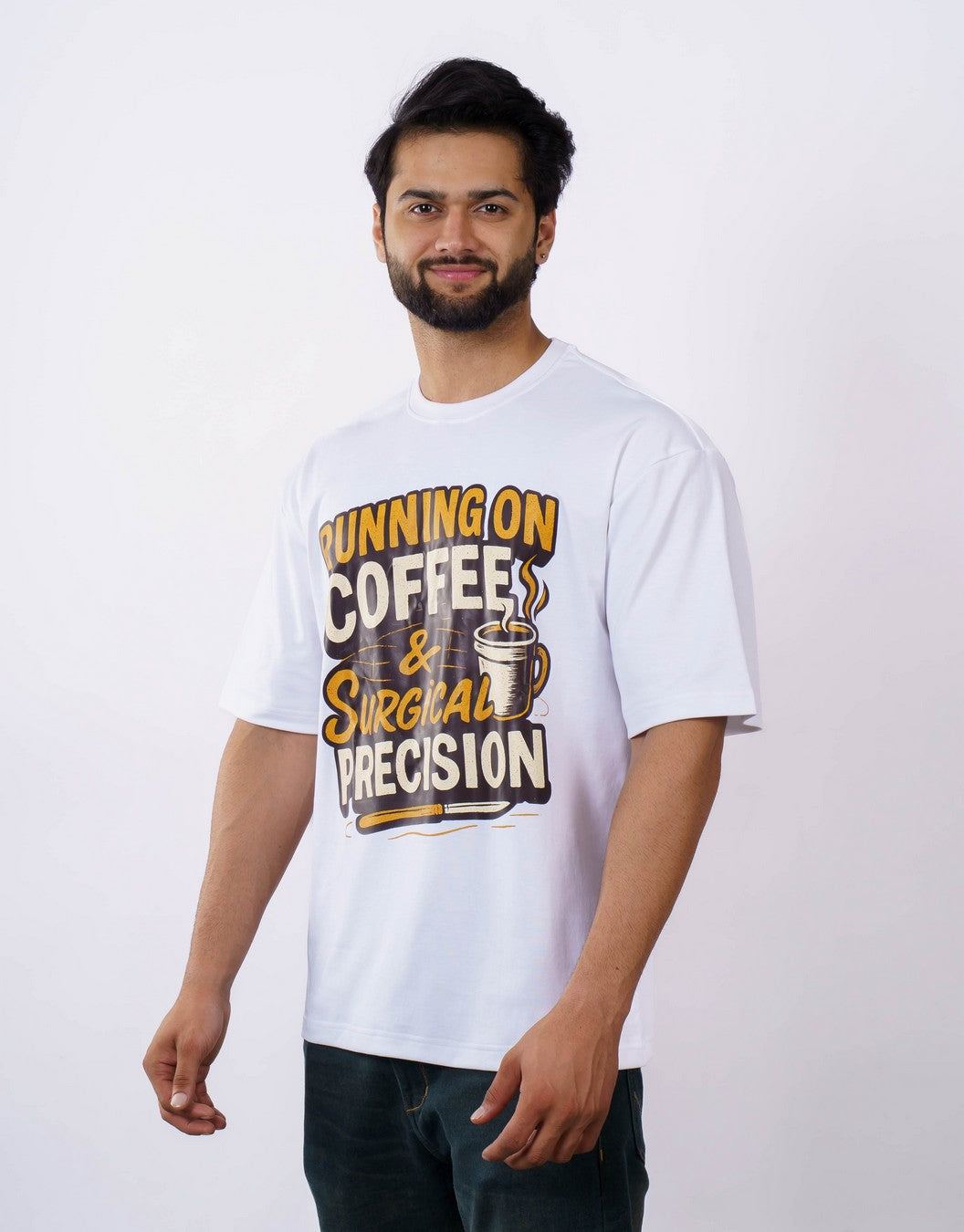 Surgeon | Running on Coffee & Surgical Precision | Oversized fit Tshirt