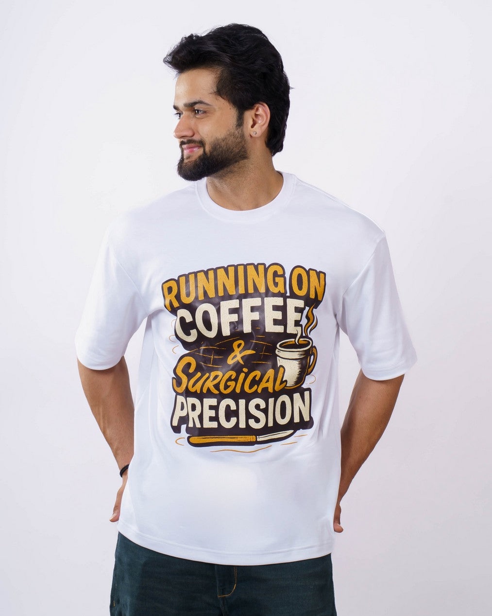 Surgeon | Running on Coffee & Surgical Precision | Oversized fit Tshirt