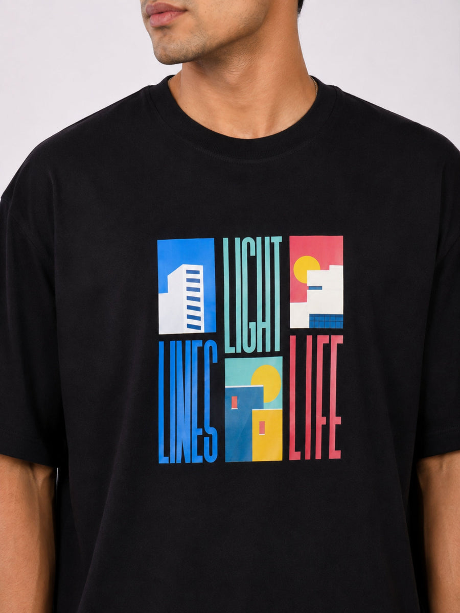 Architect Printed T-shirt For Men oversized fit black Tshirt with I Sell Solutions graphic design