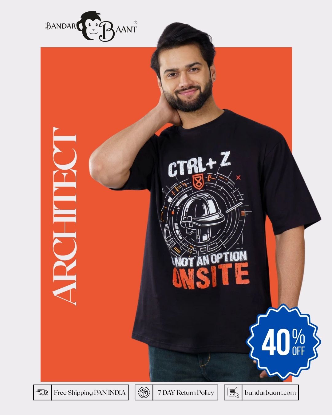 Architect Oversized T-shirt For Men 5 By Bandar Baant
